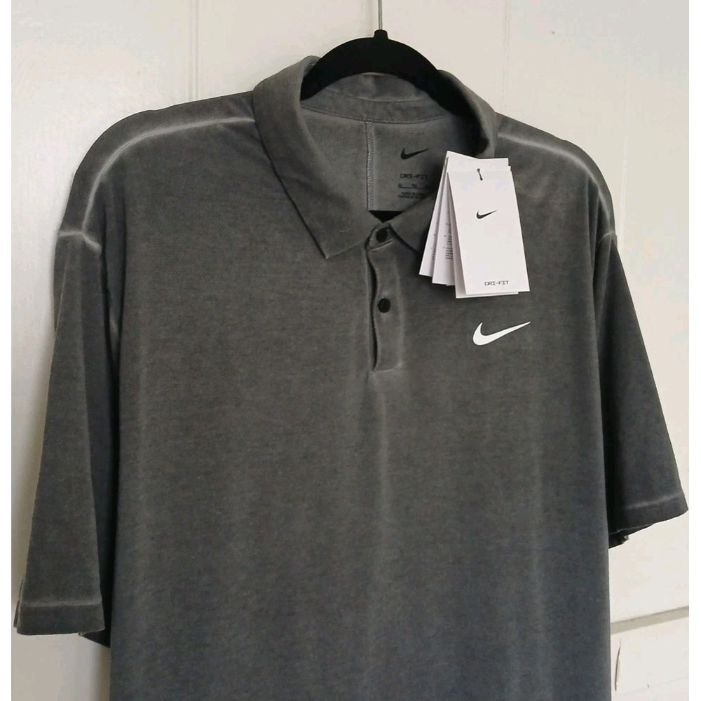 New Nike Golf Shirt Men's Dri-FIT Tour Washed Polo Gray Men's XL DR5308-060 SS